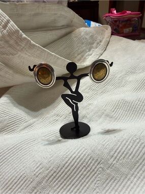 James Avery Vintage Retired Mixed Metal Oval Hammered Omega Earrings 925